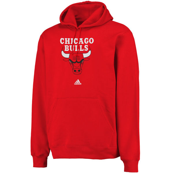 Men Chicago Bulls Logo Pullover Hoodie Sweatshirt Red